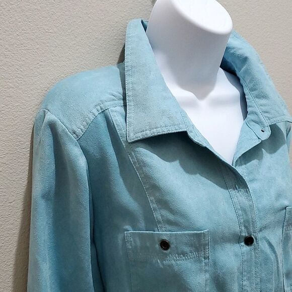 Croft & Barrow Shirt, Sz XL, Blue, Button down, Long Sleeve, Polyester - Picture 3 of 14